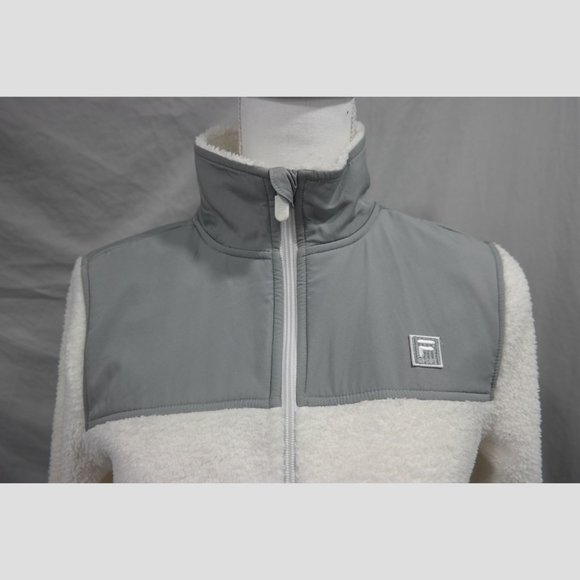 Fila Sport Women's Small White Fleece Full-zip Jacket - Picture 2 of 6